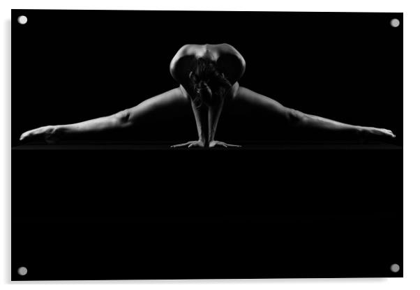 young woman nude art photography naked on black and white Acrylic by Alessandro Della Torre