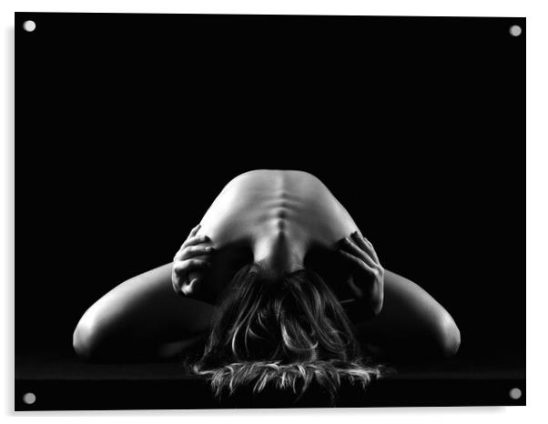 A person in a dark room Acrylic by Alessandro Della Torre