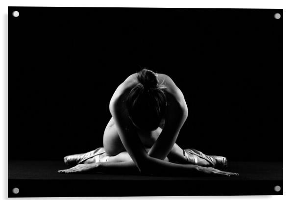 naked ballet woman ballerina dancer Acrylic by Alessandro Della Torre