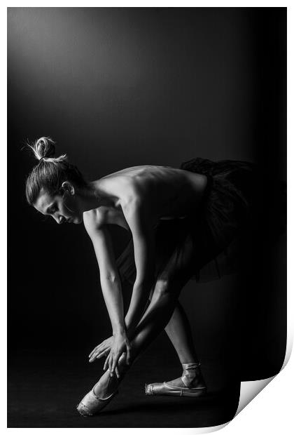 nude balllerina classic dancer doing classical dan Print by Alessandro Della Torre