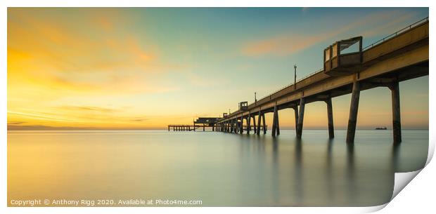 Pier at Sunrise  Print by Anthony Rigg