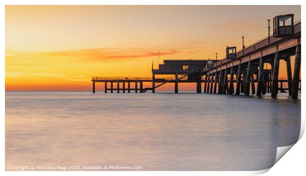 A sunrise over Deal Pier Print by Anthony Rigg