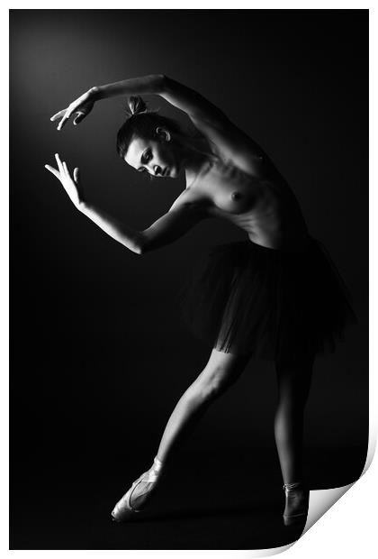nude balllerina classic dancer doing classical dan Print by Alessandro Della Torre