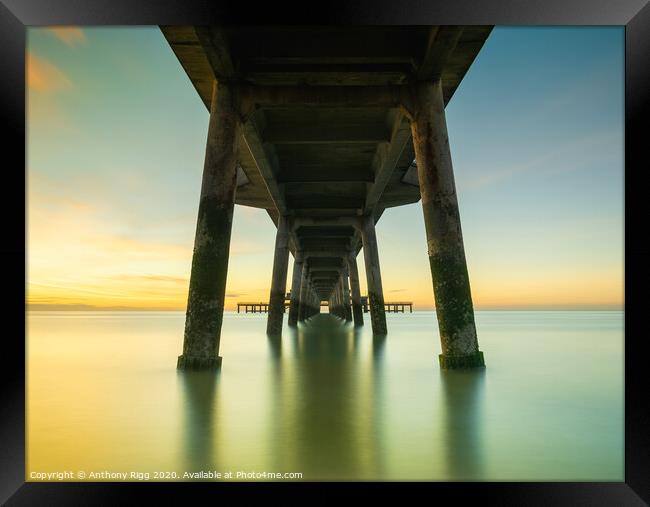Underneath Deal Pier Framed Print by Anthony Rigg