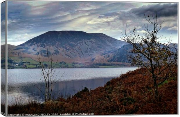 Autumn morning mists at Ennerdale water Canvas Print by ROS RIDLEY