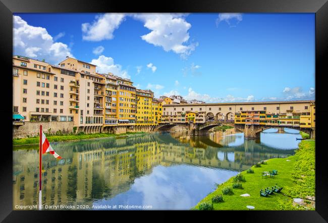 Red and White Flag by Ponte Vecchio Framed Print by Darryl Brooks