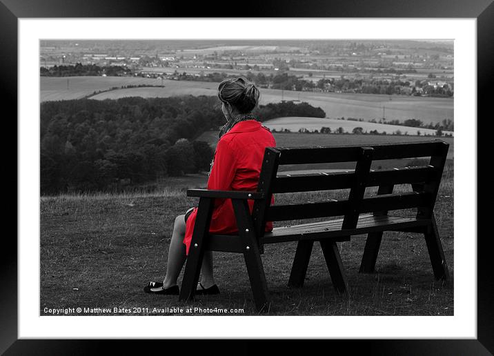 Girl in the red coat. Framed Mounted Print by Matthew Bates