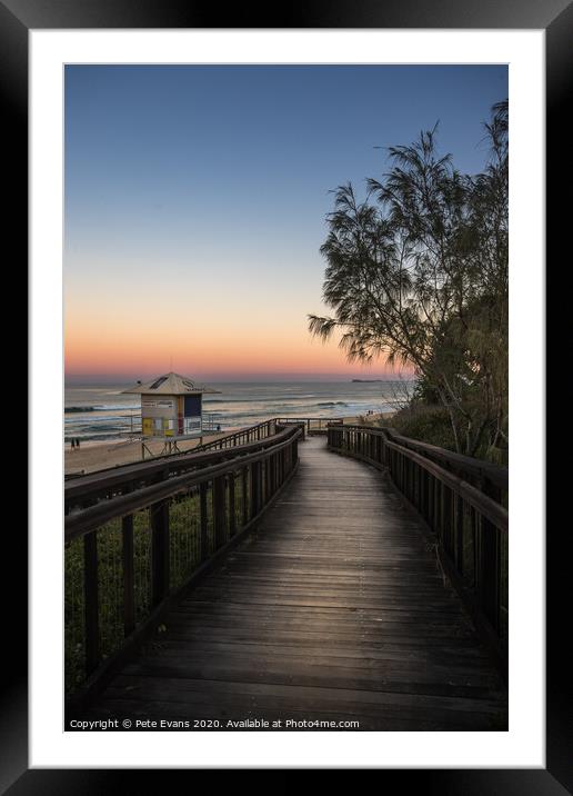 Mount Coolum Beach Sunset Framed Mounted Print by Pete Evans