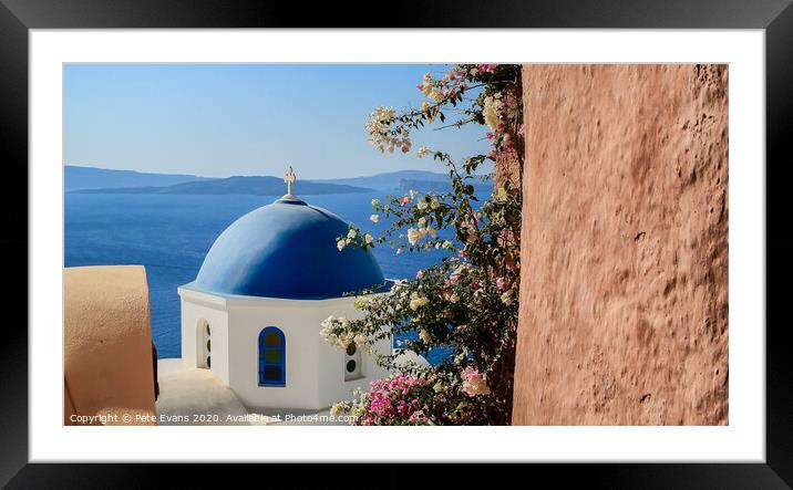 Colours of Santorini Framed Mounted Print by Pete Evans