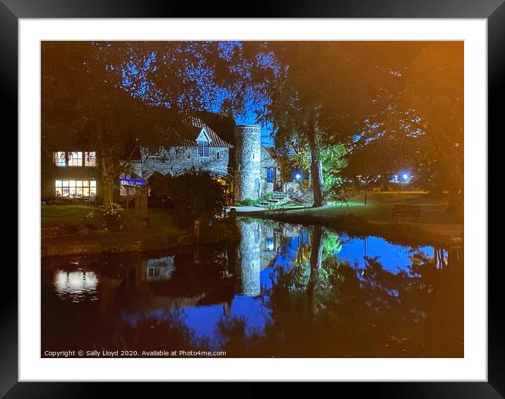 Midnight blue Pulls Ferry Framed Mounted Print by Sally Lloyd