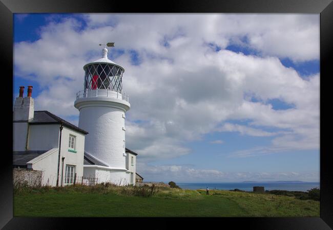 Caldey Island Lighthouse Framed Print by Jeremy Hayden