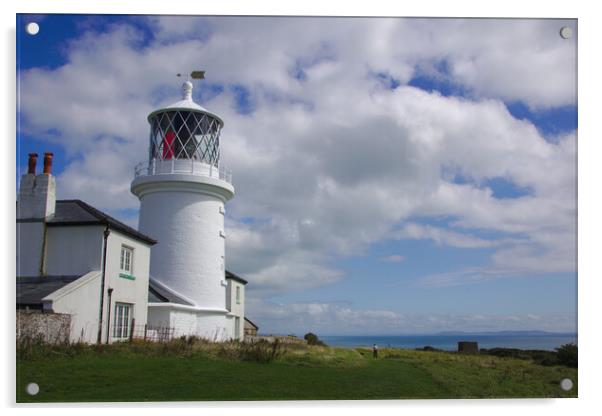Caldey Island Lighthouse Acrylic by Jeremy Hayden