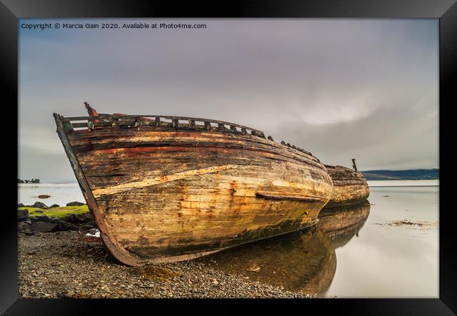 Salen shipwrecks Framed Print by Marcia Reay