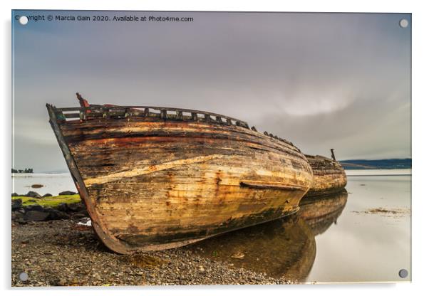Salen shipwrecks Acrylic by Marcia Reay