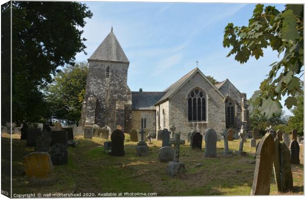 The Church of St Cuby's at Duloe, Cornwall Canvas Print by Neil Mottershead