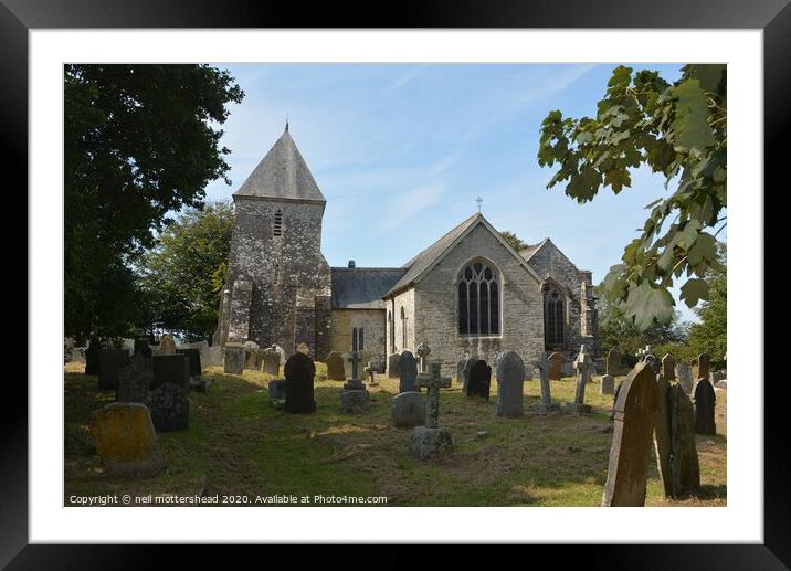 The Church of St Cuby's at Duloe, Cornwall Framed Mounted Print by Neil Mottershead
