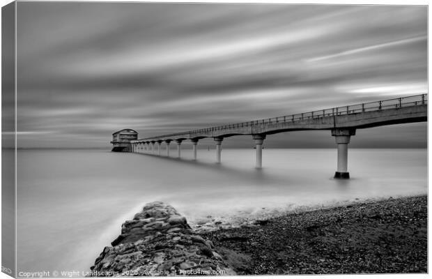 Bembridge Lifeboat Station Black and White LE Canvas Print by Wight Landscapes