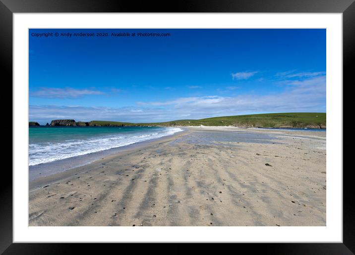 Shetland Golden Beach Framed Mounted Print by Andy Anderson