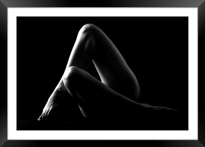nude legs on woman bodyscape Framed Mounted Print by Alessandro Della Torre