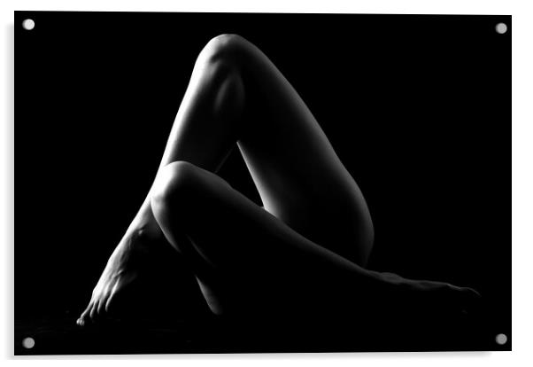 nude legs on woman bodyscape Acrylic by Alessandro Della Torre