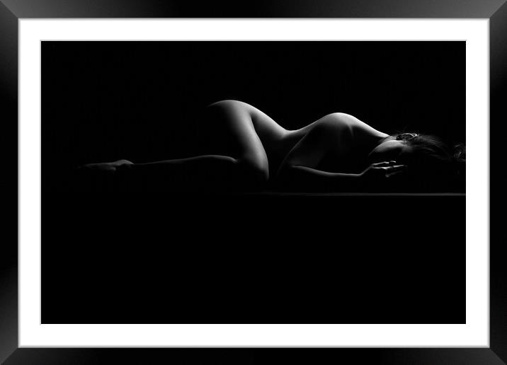bodyscape nude legs of woman Framed Mounted Print by Alessandro Della Torre