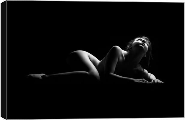 nude bodyscape of a naked woman laying down Canvas Print by Alessandro Della Torre