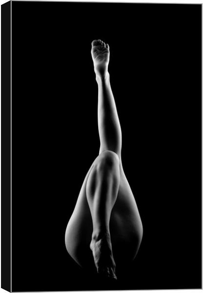 nude bodyscape of a naked legs of woman laying down Canvas Print by Alessandro Della Torre