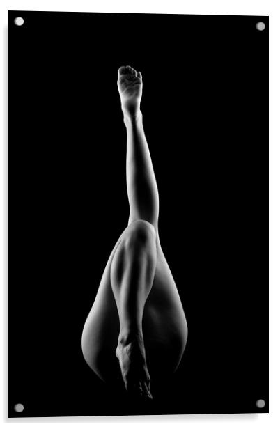 nude bodyscape of a naked legs of woman laying down Acrylic by Alessandro Della Torre