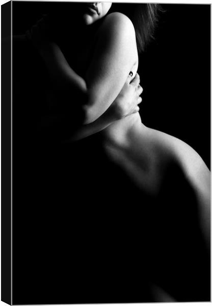 nude bodyscape of a naked woman standing Canvas Print by Alessandro Della Torre
