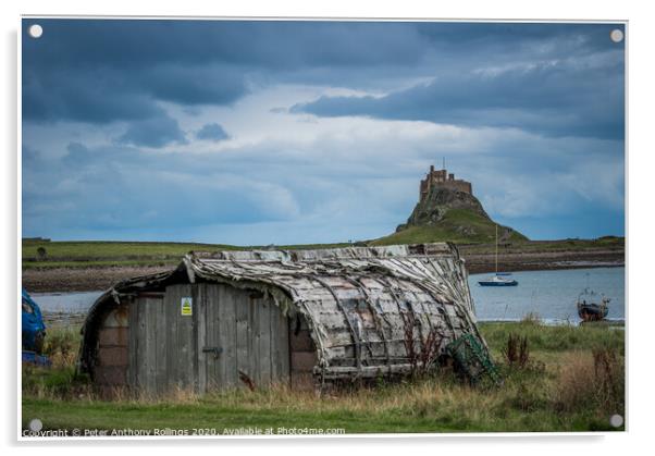 Holy Island Acrylic by Peter Anthony Rollings
