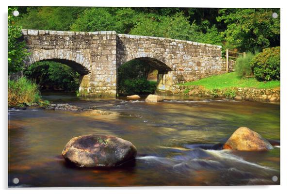 Fingle Bridge & River Teign Acrylic by Darren Galpin