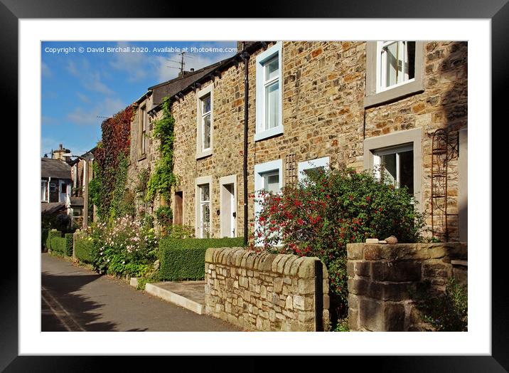 Terraced cottages in Whalley, Lancashire. Framed Mounted Print by David Birchall