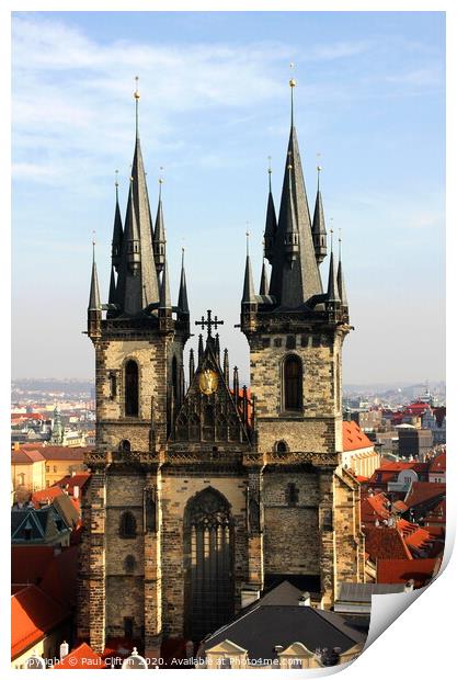 Church of Our lady before Tyn in Prague Print by Paul Clifton