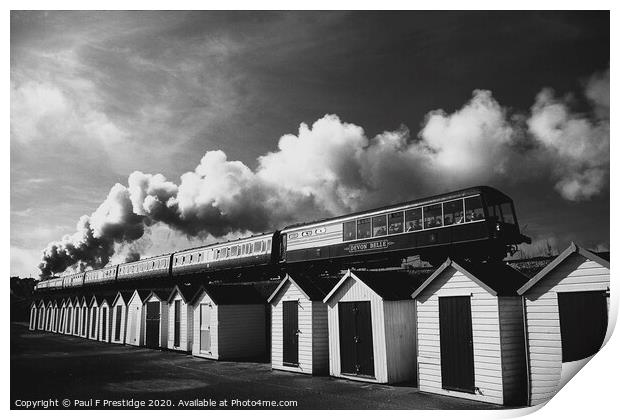 Nostalgic Steam Train on a Coastal Journey Print by Paul F Prestidge