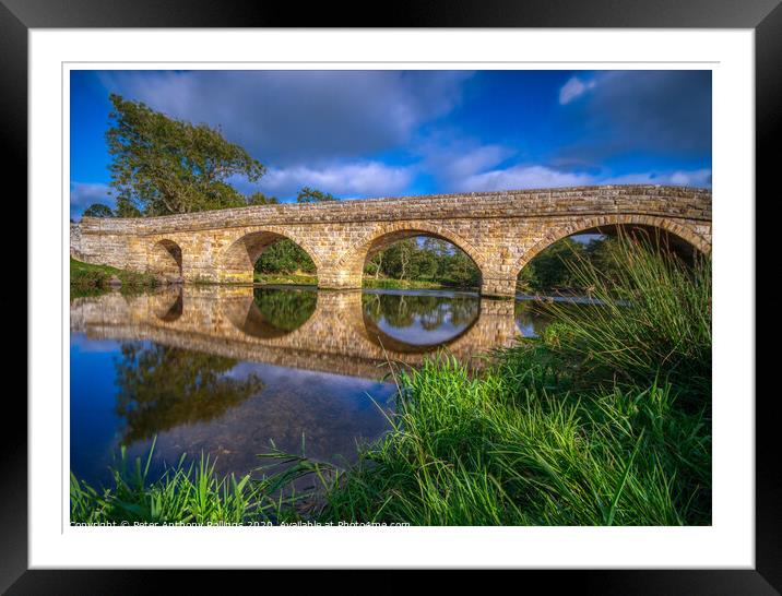 Bridge over Coquet  Framed Mounted Print by Peter Anthony Rollings