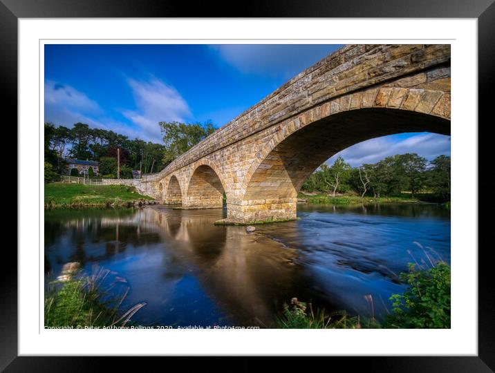 Bridge over Coquet  Framed Mounted Print by Peter Anthony Rollings