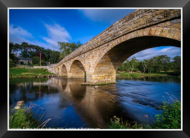 Bridge over Coquet  Framed Print by Peter Anthony Rollings