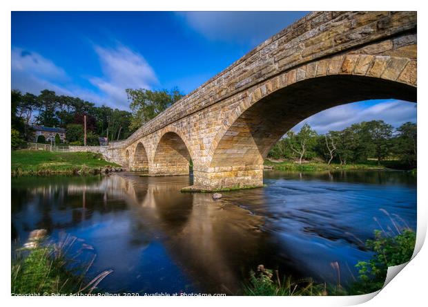 Bridge over Coquet  Print by Peter Anthony Rollings