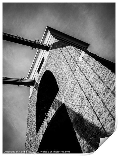 Tower of Clifton suspension bridge, Bristol Print by Mehul Patel