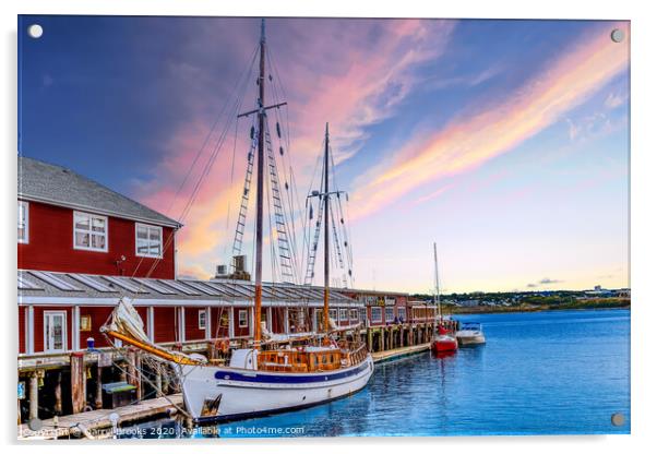 Sailboat at Halifax Dock Acrylic by Darryl Brooks