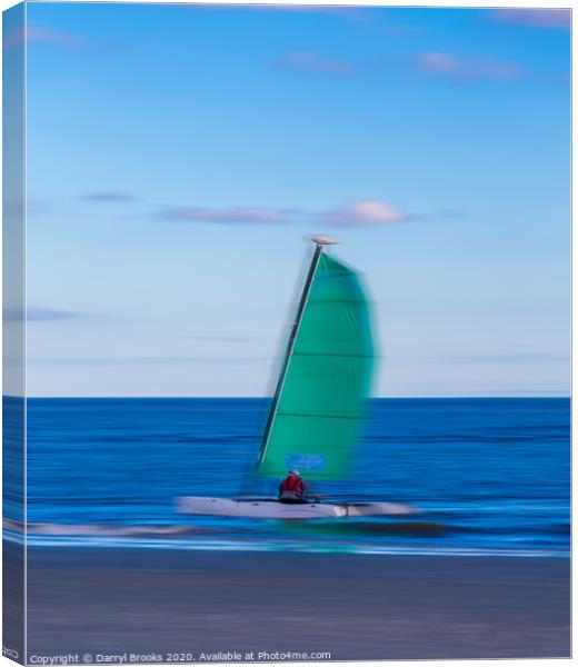 Sailboat Speeding Past Canvas Print by Darryl Brooks