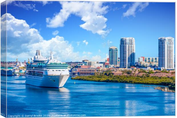 Cruise Ship in Channel Near Tampa Canvas Print by Darryl Brooks