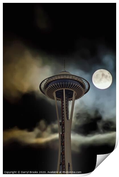 Space Needle at Night Print by Darryl Brooks