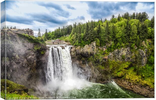 Snoqualmie Falls and Lodge in Summer Canvas Print by Darryl Brooks