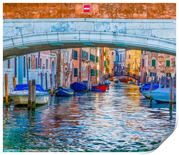 Afternoon Light in Venice Canal Print by Darryl Brooks