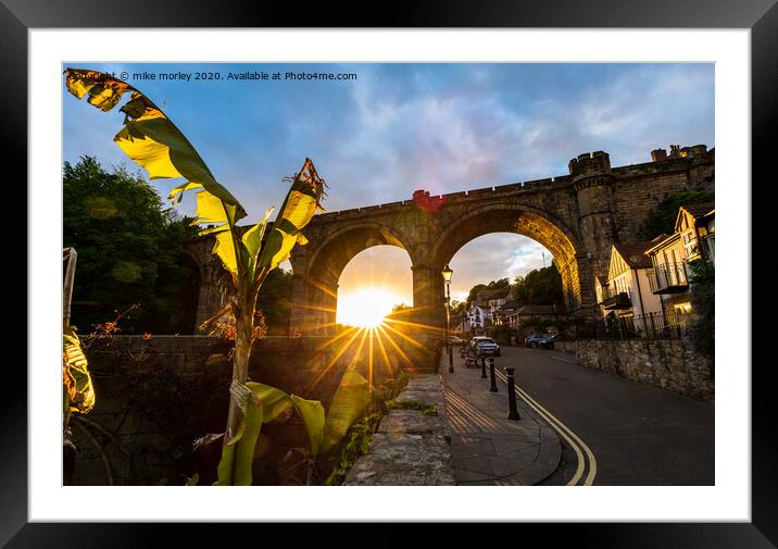 Sunset at Knaresborough Viaduct Framed Mounted Print by mike morley