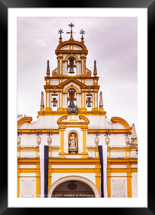 Basilica de la Macarena Bell Tower Bronze Bells Catholic Church Seville Spain Framed Mounted Print by William Perry