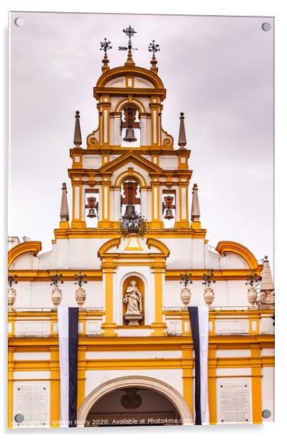 Basilica de la Macarena Bell Tower Bronze Bells Catholic Church Seville Spain Acrylic by William Perry