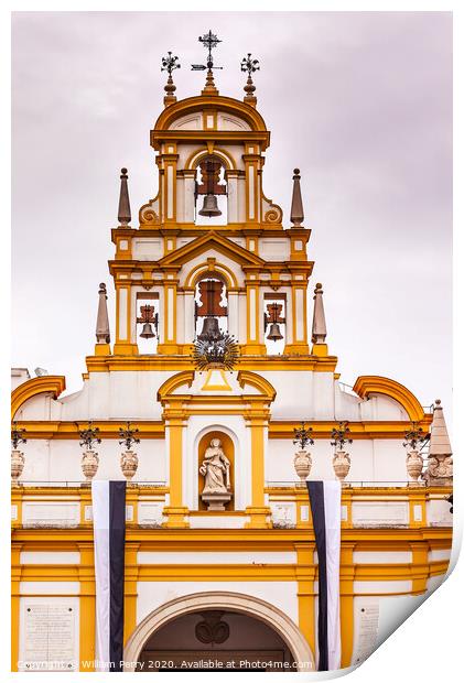 Basilica de la Macarena Bell Tower Bronze Bells Catholic Church Seville Spain Print by William Perry