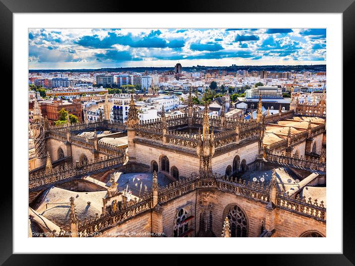 City View Tower from Giralda Tower Seville Cathedral Spain Framed Mounted Print by William Perry